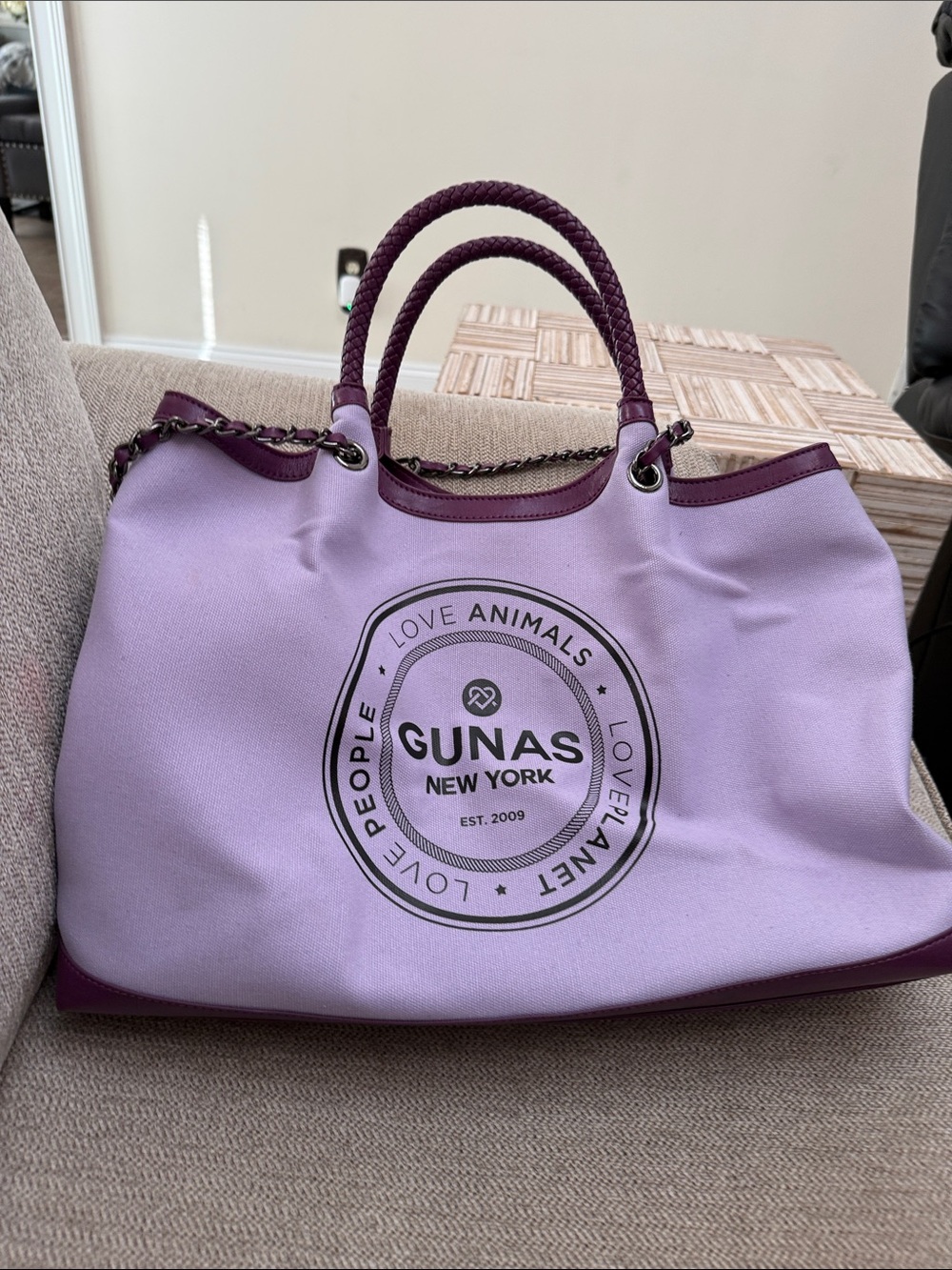 Gunaa New York Lavender Tote Bag w
